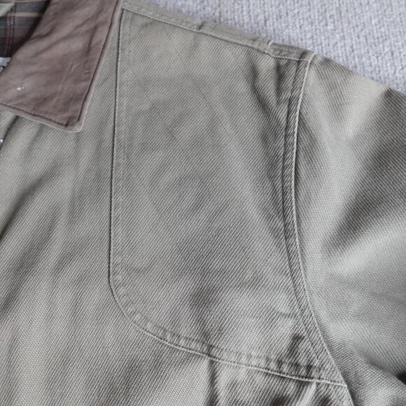 Vintage Columbia Jacket Large Beige Chore Barn Shooting Shoulders Game Pocket - Picture 3 of 16